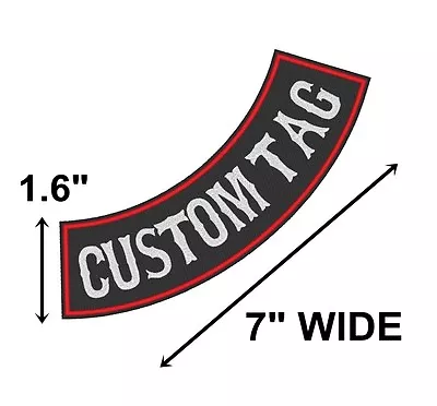 Custom Embroidered 7  Side Rocker Vest Patch Motorcycle Biker Patch Club MC  • $11.50