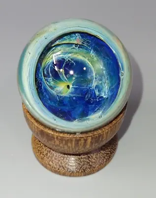 Vortex Marble Dichroic Glass Orb Art Golden Mean Spiral Optical Illusion • $54