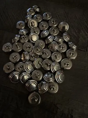 Vintage Metal Shank Buttons Lot Of 50 Matching Nicely Detailed • $10.50