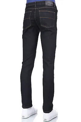 Men Eagle Blue Jeans Dark Indigo Black Stretch Skinny Low Rise 2% Spandex 28-38 • $12.95