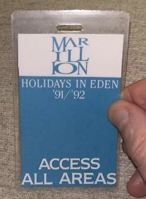 Marillion Access All Areas Laminate Tour Pass Holidays In Eden 1991/2 • £49.99