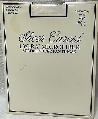 Vintage J.C. Penney Sheer Caress Pantyhose  Medium Long White Control Top Lycra • $26.99