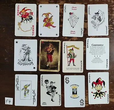 Twelve Vintage Playing Cards Swap Cards JOKERS CLOWNS JESTERS All Different! F7 • $9.99