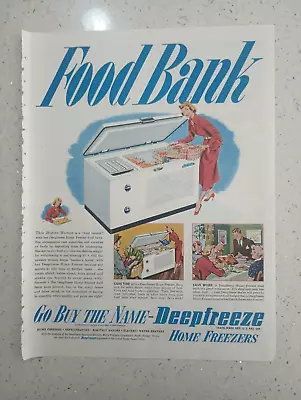 1950 Food Bank Vintage Print Ad Electric Freezer Cold Deep Water Ice Art D0250 • $13