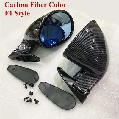 Car Rear View Mirror F1 Style Side Wing Plane Mirror Carbon Fiber Exterior Parts • $68.99