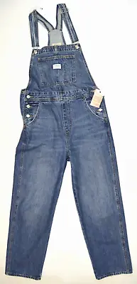 NEW LEVIS Hopefully High OVERALL JEANS M Size 10 Women Ladies DUNGAREE BIB BRACE • £69