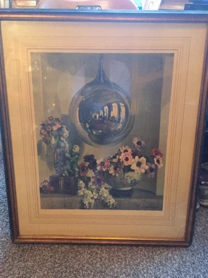 $44 • Buy Vintage 1930 Herbert Davis Richter Mirrored Ball Chinese Asian Art Print