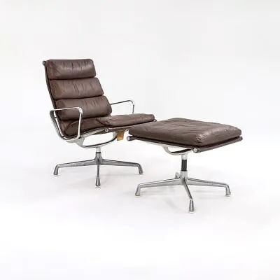 1975 Herman Miller Eames Soft Pad Lounge Chair And Ottoman With Brown Leather • £3243.73