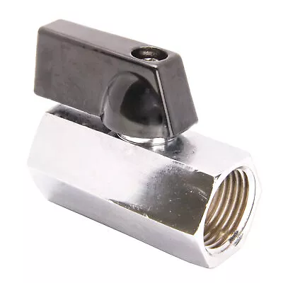 3/8  Mini Brass Ball Valve - Chrome Plated Female X Female NPT • $5.99