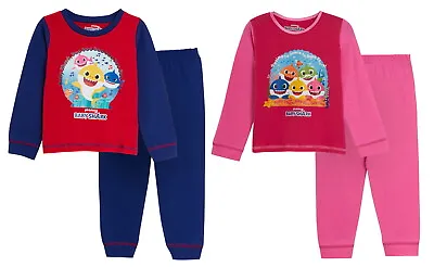 £6.95 • Buy Baby Shark Pyjamas Kids Toddler Boys Girls Character Full Length Pjs Set Size