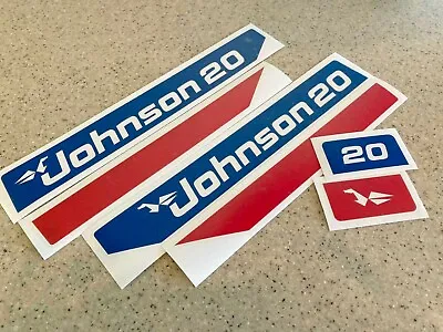 Johnson Outboard Motor Vintage Decal Kit 20 HP FREE SHIP + FREE Fish Decal! • $18