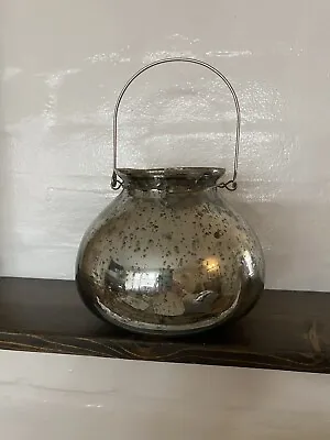 Silver Mercury Glass Vase Vintage • $12