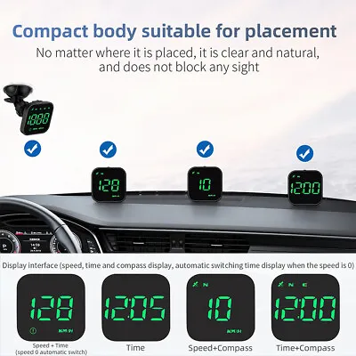 £16.05 • Buy Car HUD Digital GPS Speedometer Head Up Display MPH Overspeed Alarm Universal UK