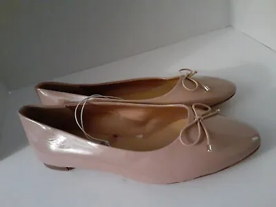 H&M Women's Ballet Flats Shoes SlipOn Casual Dress  Patent Leather Pink Sz 7 • $21.90