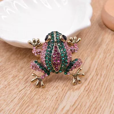 Vintage Rhinestone Frog Brooches For Women Fashion Animal Brooch Pin  Jewelry  • $3.59