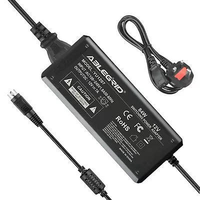 12V 7A 4 Pin AC/DC Adapter Charger For 12V Toshiba 19W330DB TV Power Supply Cord • £17.99