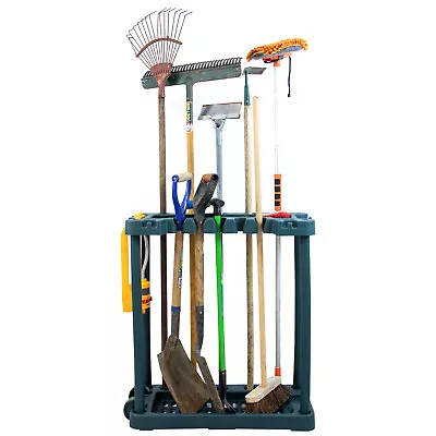 Woodside Garden Tool Holder Storage Rack Trolley With Wheels For Sheds/Garages • £29.99