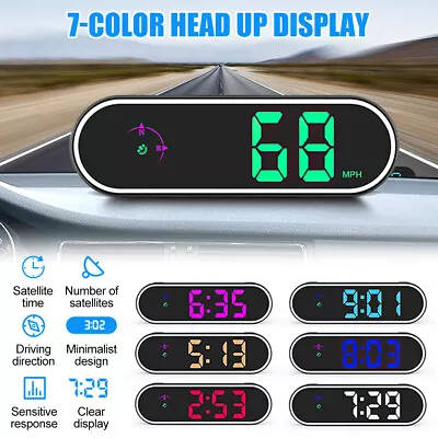 Car Motorcycle GPS Speedometer HUD Digital Overspeed Alarm Compass MPH KMH UK • £13.29