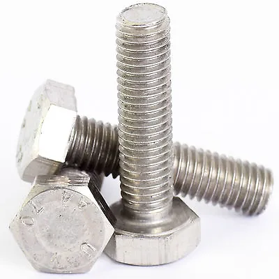 M10 ( 10mm ) A2 STAINLESS STEEL HEX HEAD SET SCREWS FULLY THREADED BOLTS DIN 933 • £191.48