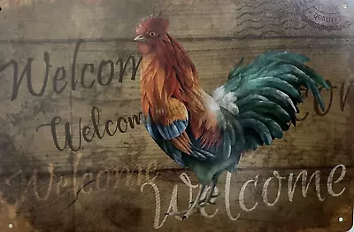 Rooster Metal Wall Sign 12  X 8  • $14.99