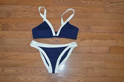 Womens L SPACE Navy/White 2 Piece Bikini Swimsuit Size LG • $13.99