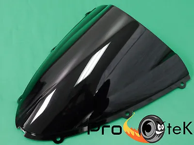 05-08 Kawasaki Ninja ZX6R ABS Smoke Black Double Bubble Windscreen Windshield • $24.95