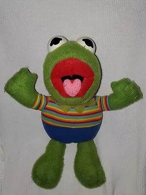 VINTAGE 1983 HASBRO Softies Muppet Babies KERMIT The FROG 12” Plush Stuffed DOLL • $0.99