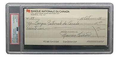 Maurice Richard Signed Montreal Canadiens  Bank Check #29 PSA/DNA • $249.99