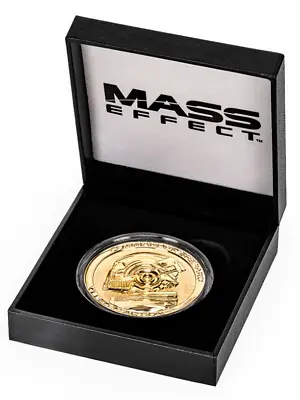 Mass Effect Attack Challenge 24k GOLD Coin Shepard N7 Helmet /w Normandy Figure • $37.99