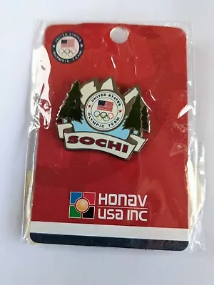 2014 SOCHI OLYMPICS US OLYMPIC TEAM PIN Pine Trees Mountains Winter Ski • $7.50