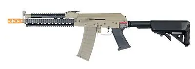 LT-10T Lancer Tactical Ris Aeg Tan Airsoft Rifle Toy With Grip & Accessories • $215.56