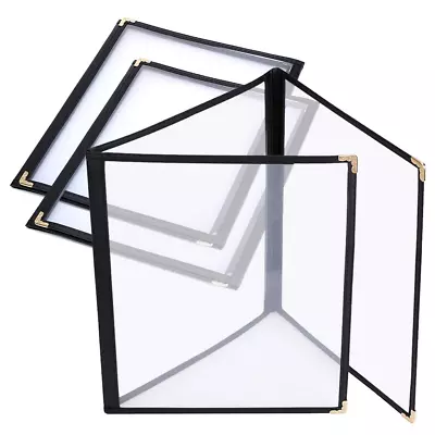 3PCS 8.5 X 11 Inch Menu Covers Triple Fold 6 View Transparent Restaurant Menu C • $24.79