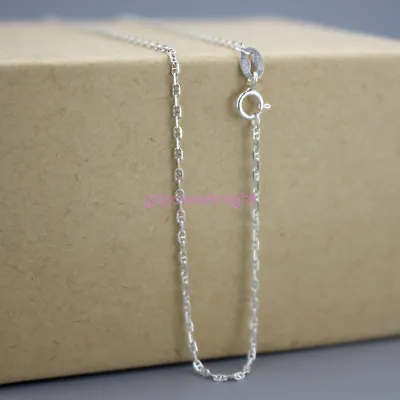 Fine 925 Sterling Silver Marina Chain All Inch Curb Trace Necklace Italy Lady UK • £10.09
