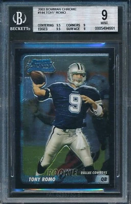 $25.05 • Buy 2003 Bowman Chrome #144: TONY ROMO Rookie RC  Dallas Cowboys  ~ BGS 9