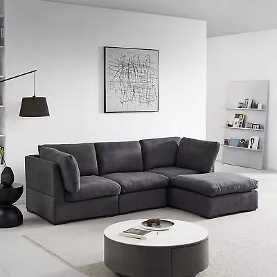 Modern Modular Sofa L Shape With Convertible Ottoman Chaise • $1109.59