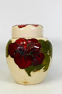 Moorcroft Hibiscus On Cream Ground Ginger Jar Height 15cm • $130.65
