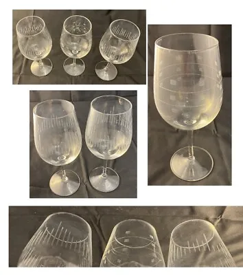 VINTAGE Wine Glasses ETCHED 22 Oz. JUMBO Clear 3-Piece Set • $26.88
