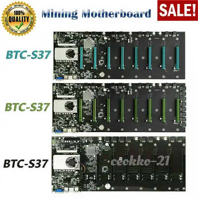 Digital Mining Machine Motherboard 8 GPU Crypto For BTC-37 DDR3 VGA For Bitcoin • $250.80