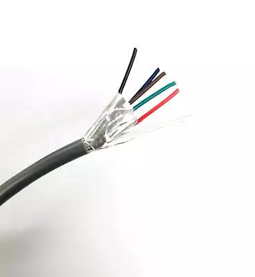 25' 6 Conductor 18 Gauge Shielded Cable CMR Rated 25 Foot Length 6C 18AWG S1806 • $21.95