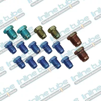 Metric Brake Line Fitting Kit For 3/16 Tubing Iso Bubble Flare Sae Oe Zinc 16Pc • $14.75