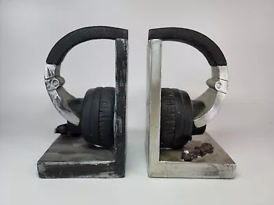 Pair Of Over Ear Headphones Bookends | DJ Musical Musicians Gift • $24.44