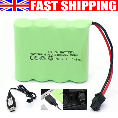 4.8V 2400mAh Ni-MH Rechargeable Battery Pack With USB Charger For RC Truck Cars • £10.89