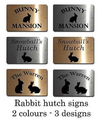 Rabbit Hutch Sign -brushed Gold Or Brushed Silver - 3 Designs • £4.99