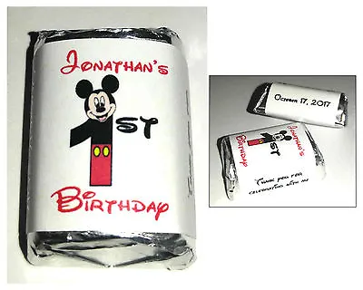 60 Mickey Mouse 1st Birthday Party Candy Wrappers Labels Favors • $6.99