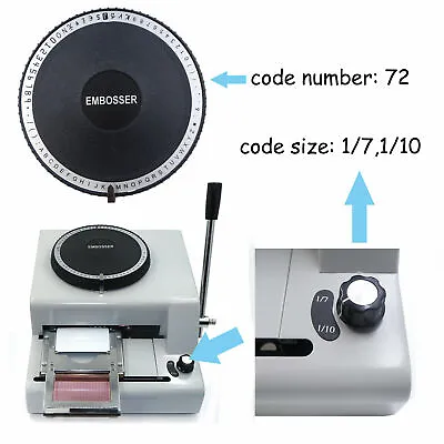 £162.87 • Buy Credit Card Embosser 72-Character Manual PVC/ID/ Code Printer Stamping Machine