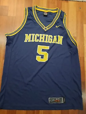 Michigan Wolverines Nike Elite Maize Jersey XL #5 Fab Five Authentic Rose • $85.90