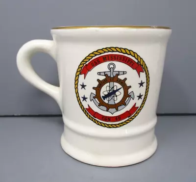 Vintage USS Mississippi Navy Ship Mug Mil Cream Ceramic Cup With Name And Rank • $16.99