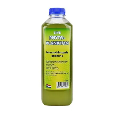 Live Phytoplankton Nannochloropsis Gaditana 1Ltr Bottle Marine Phyto Coral Food • £14.95