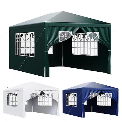 3x4m Heavy Duty Gazebo Marquee Canopy Outdoor Garden Party Wedding Tent +4 Sides • £54.99