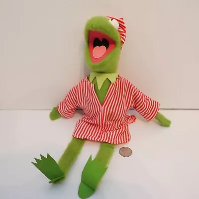 Vintage Fisher Price Kermit The Frog Plush Felted #857 Knee Hugger 15” In Pj's ! • $45